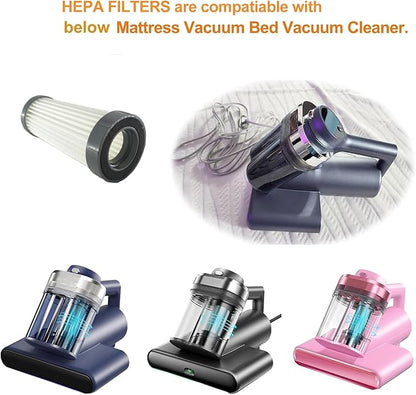 3Pack Hepa Filters Replacement Compatible with Teant and Trucozie T556 Mattress Vacuum Cleaner. Washable Filters Works with Teant Blue, Gray Upgrade and Pink Bed Vacuum Cleaner.