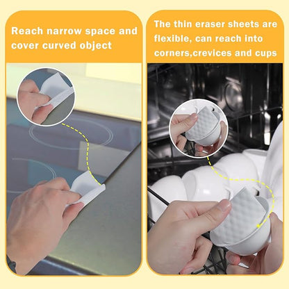 60 PCS Magic Cleaning Sponge Eraser Sheets, Reusable Upgrade Convex Point Scrub Pad Singles Eraser Cleaning Sponge Portable Thin Nano Wipes for Kitchenware Furniture Faucets Hard-to-Reach Places