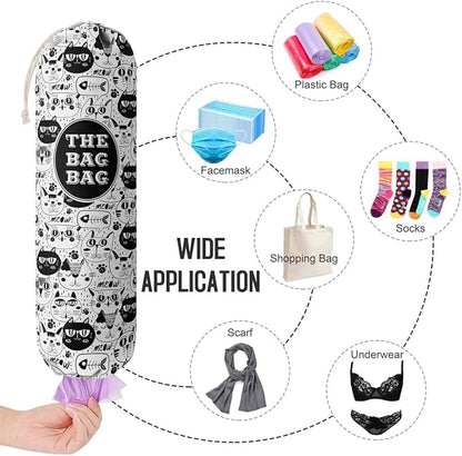 Grocery Bags Holder Organizer - Wall Mount Plastic Bags Storage Container Dispensers, Pet Lovers Home Kitchen Essentials