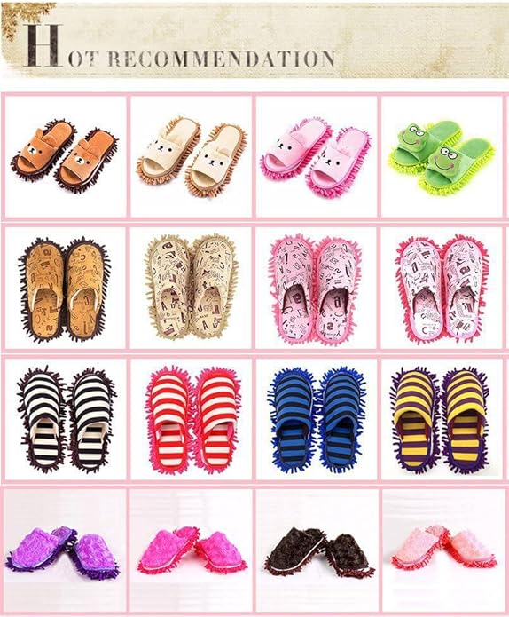 Selric Super Chenille Microfiber Washable Mop Slippers Shoes, Detachable Mopping Shoes, Floor Dust Dirt Hair Cleaner, Multi-sizes Multi-Colors Available