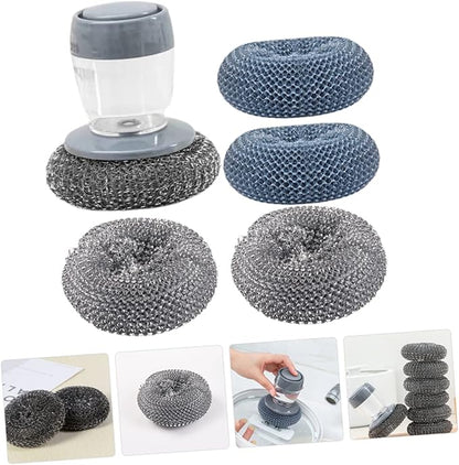 Soap Dispensing Palm Brush Set Automatic Liquid Pot for Kitchen Cleaning Durable Bristles