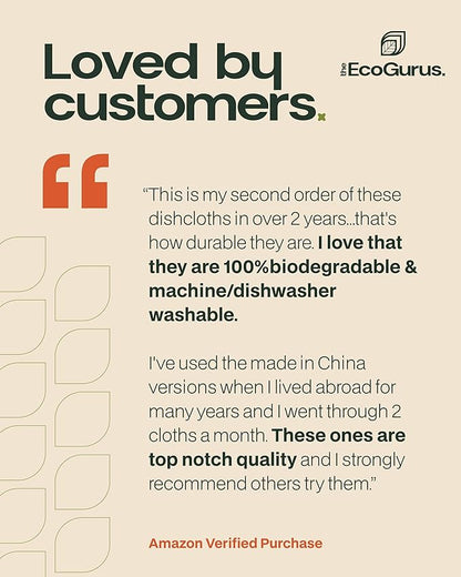 10 Pack Odour-Resistant Reusable Cleaning Cloths | Original Swedish Dishcloth | Made in Sweden | Suitable for All Surfaces | Biodegradable Cellulose Sponge | Kitchen & Bathroom | White