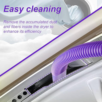 Upgraded Dryer Vent Cleaner Kit: Universal Vacuum Hose Attachment for Lint Removal Fits All Vacuums Cleaner Dryer Cleaning Tools for Clogged Ducts (Purple)