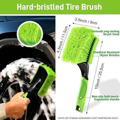 XINDELL Car Wheel Brush kit, 7PCS Tire Brush Set, Wheel Cleaner Brush, Soft-bristled Rim Cleaner Brush, Tire Shine Applicator Pad, Car Detailing Brushes, Wheel Brushes for Cleaning Wheels,Tires