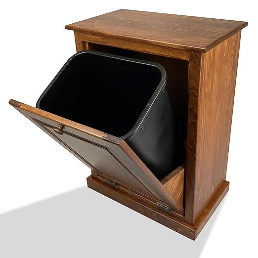 Peaceful Classics Tilt Out Trash Cabinet - Wooden Pull Out Cabinet, Decorative Trash Bin for Kitchen, Bedroom, & Home Patio, Tilt Out Laundry Hamper - Cherry