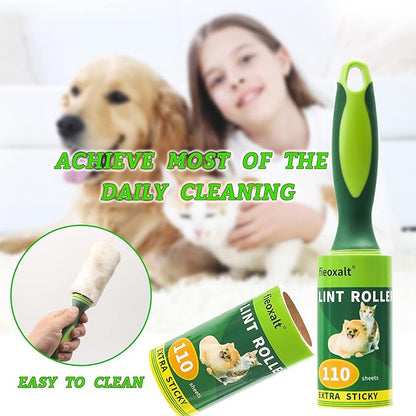 Lint Rollers for Pet Hair,440 Sheets 2 Handles with 4 Refills Lint Remover for Cat Dog Hair, Furniture,Clothes with Extra Sticky