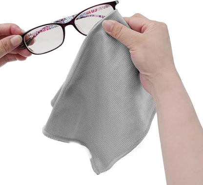6 Pack Glass Cleaning Cloth Microfiber Cleaning Cloth for Window Eveglass Jewelry Lens (Gray)