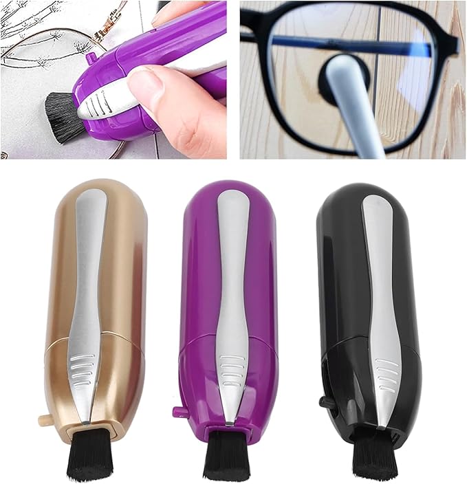 3Pcs Eyeglass Cleaning, Portable Glasses Cleanert, Lens Cleaner with Microfiber Tech Portable Glasses Cleaner Tool, Easily to Carry for Travel Commutes Office School