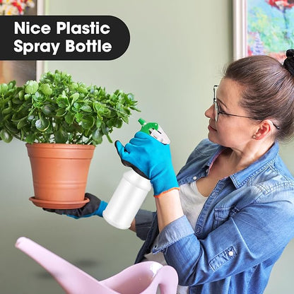 Eccliy 12 Pcs 16 Oz Plastic Spray Bottle, Adjustable Empty Reusable Sprayer for Cleaning, Planting, Water, Bathroom and Kitchen, BBQ, Commercial and Residential (Original,Black,Green)