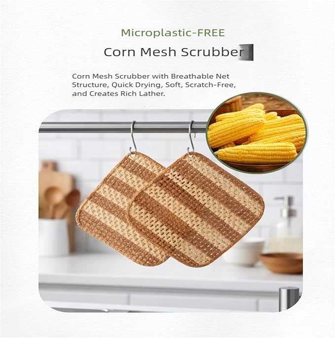 bomramtrove Zero Waste Home Starter Kit - Plant-Based Dish Soap Bar, Corn Scrubber, Bamboo Toothbrush, K-Beauty Mitt, Bio-PE Gloves - 13-Piece Eco Bundle, Plastic-Free Packaging, BPA Set