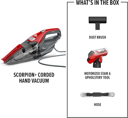 Dirt Devil Scorpion Plus Handheld Vacuum Cleaner,Powerful Suction,Lightweight,Includes Pivoting Stair and Upholstery Tool,Crevice Tool,Corded Portable Vacuum Cleaner,(Pack of 2)
