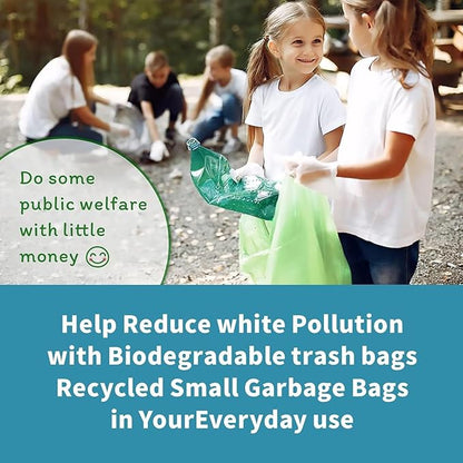 Small Trash Bags 1.2 Gallon - 120 Counts Bathroom Trash Bags, Mini 5L Garbage Bags Biodegradable Food Waste Bags, Compost Strong Bin Liner Recycle Rubbish Bag for Home Kitchen Office
