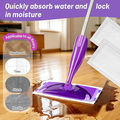 Spray Mop Pad Refill Compatible with Swiffer WetJet Multi Surface Cleaner, Disposable Multi-Layers Mopping Pads for All Hard Surface, Especially Hardwood Floor, High Thickness & High Absorbent, 40 pcs