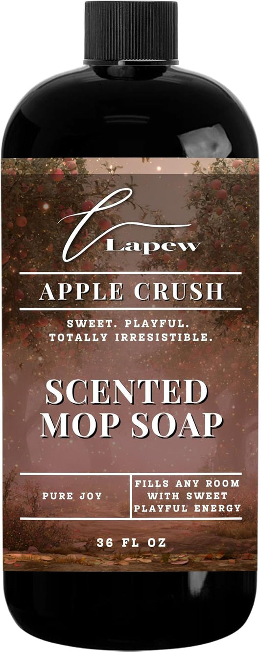 Lapew Apple Crush Scented Mop Soap - Luxury Floor Cleaner Concentrate for Mopping Tile, Laminate, Vinyl & Hardwood | Streak-Free, Low-Foam | 36 oz