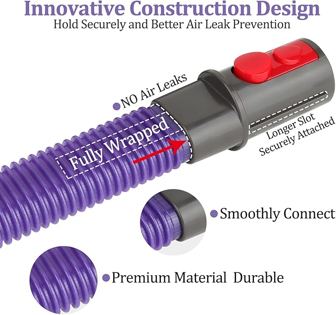 RTop Dryer Vent Lint Vacuum Atttachments and Crevice Tool for Dyson Gen 5 V15 V15s V12 V11 V10 V9 V8 V7 Detect Outsize Slim Absolute Cyclone Vacuum Nozzle Flexible Dryer Lint Remove Tool Cleaner Kit