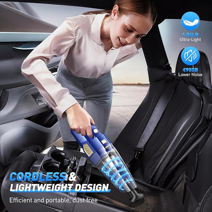 Handheld Vacuum Cordless, 15000PA Powerful Suction Car Vacuum Cleaner Lightweight with Multi Accessories, Hand held Vacuum Cleaner Dust Busters Cordless Rechargeable for Car Home