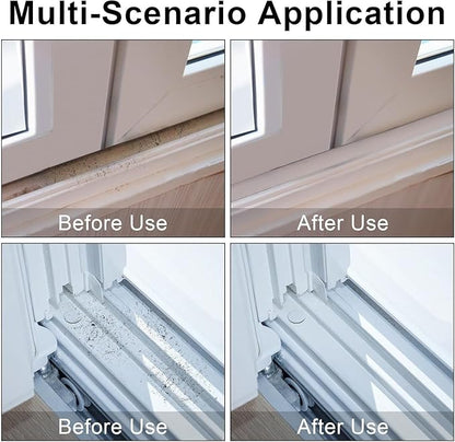 Window Sill Cleaner,Window Cleaner Groove Cleaning Brush,Magic Window Track Cleaner,Sliding Door Track Cleaner,2 in 1 Groove Cleaning Brush Window Track Cleaning Tools (#A)