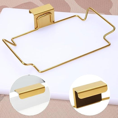 2 Pcs Large Stainless Steel Trash Bag Holder for Kitchen Cabinets Doors and Cupboards, Under Sink, Garbage, Kitchen Waste Can, Trash Cans, Gold