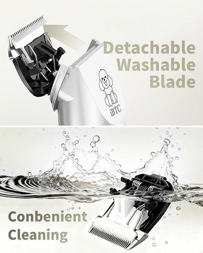 iBTC Dog Shaver Clippers Low Noise Rechargeable Cordless Electric Quiet Hair Clippers Set for Dogs Cats Pets Features a Ceramic Blade Head that is Removable (red)