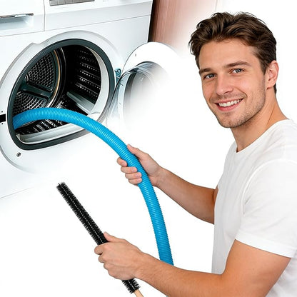 Dryer Vent Cleaner Kit - Dryer Lint Brush and Flexible Vacuum Hose Dryer Lint Vac Attachment with Universal Connector, Dryer Cleaning Tools, Suitable for Most Vacuum Cleaners