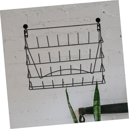 Wall Mounted Storage Rack 10.8X15.7X4.9 Inches Iron Lab Drying Rack Pegboard with Hanging Organizer Basket for Glassware Storage and Laboratory Use