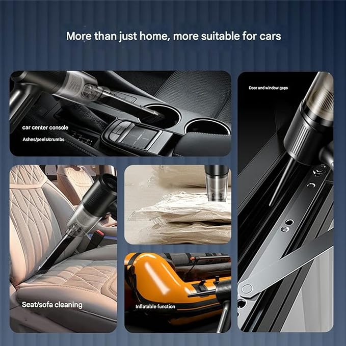 Wireless Handheld Car Vacuum Cleaner Portable Cordless, Vacuum Cleaner with Multi-nozzles, Portable Mini Handheld Wet/Dry Cordless Car Vacuum Cleaner (Green)