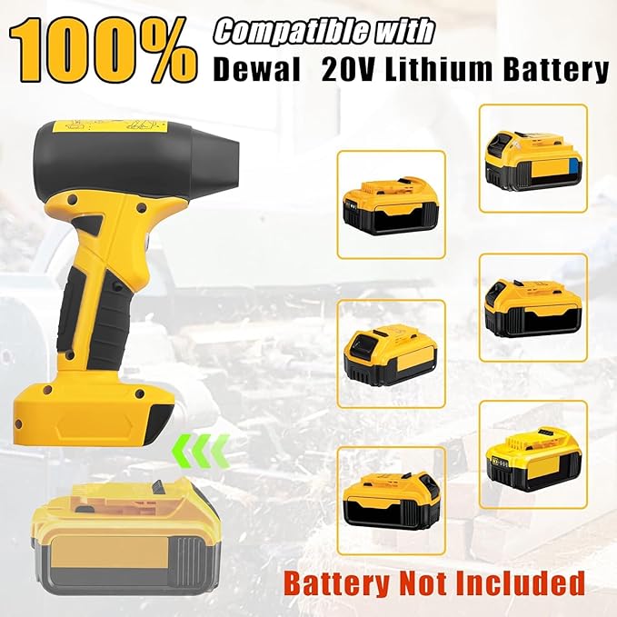 Mini Jet Dry Blower Turbo Fan for Dewalt 20V Max Battery, 130000RPM Cordless Portable Handheld Fan Blowers for Car, Leaf Blower, Cleaning, Camping, Workshops, Lawns (Battery not Included)