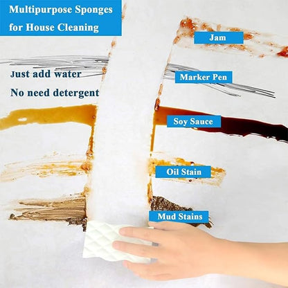 10 Pack Magic Sponges Eraser - Melamine Sponge 4X Density - Long Lasting Multifunctional Cleaning Sponges Suitable for Kitchen, Bathroom, Bathtub, Car, Toy (4.33x2.36x0.79 in)