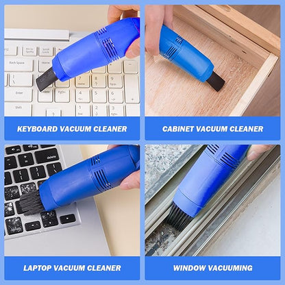 Keyboard Vacuum Cleaner Portable Mini Desktop Vacuum Long Lasting Handheld Cleaner with USB Cord, Nozzle ＆ Brush, Mini for Cleaning Laptop Dust, Hair, Crumbs