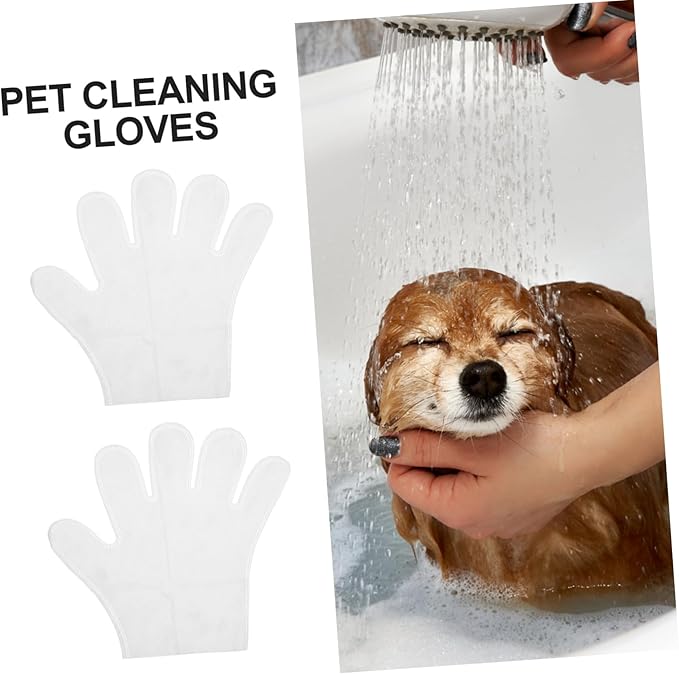 Garneck 1bag Pet Grooming Gloves for Cats Dogs Soft Pet Cleaning Gloves Sakura Fragrance No-Rinse Spa Easy Care