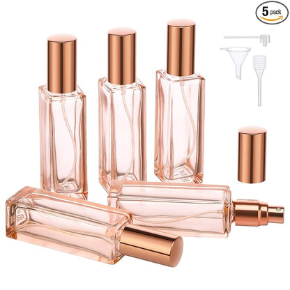 Segbeauty 5PCS Refillable Atomizer, 20ML Portable Travel Spray Bottle, Pocket Cologne Atomizer Cosmetic Fragrance Sample Container Sprayer Glass Perfume Bottles for Liquid Dispense
