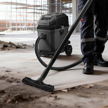 VEVOR Commercial Shop Vac, 11 Gallon Wet Dry Shop Vacuum, 5.5 Peak HP Portable with One-Button Self-Cleaning, 1350W Input, 1.25in x 7ft Hose, 20ft Cord, Industrial-Grade for Jobsite, Workshop
