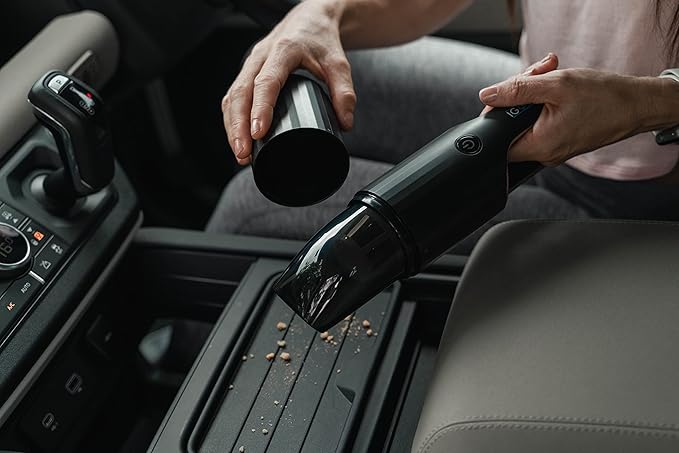 Portable Hand Vacuum Cleaner Handheld Cordless Cleaner for Pet Hair Dirt Home Dust, Car Interior, Lightweight, Easy to Use, Compact Design Battery Rechargeable with USB-C Cable (Black Color)