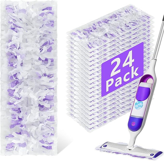 24 Pack Power Mop Refills Pads for Swiffer PowerMop，Swifter Wet Pads Refill for Swiffer,Unscented&Thickened Mopping Pads Replacement Pads for Multi-Surface &Wood Floor Cleaning