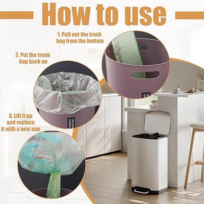 2 Pcs Trash Bag Dispenser,Garbage Bag Dispenser For Inside Trash Can,Trash Can Liner Dispenser For Bottom Of Can, Wall Mount Garbage Bag Dispenser Kitchen Bathroom Toilet Storage Organization(Apricot)