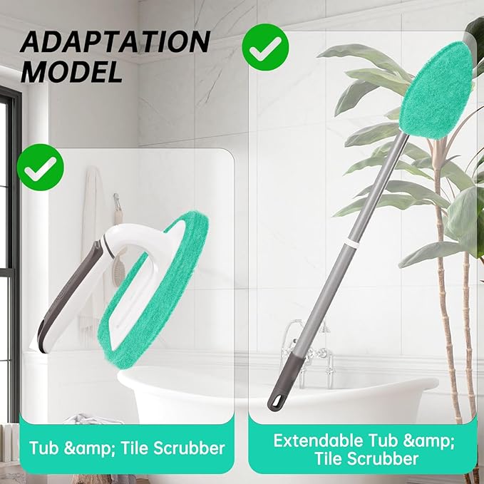 3 Pack tub and Tile Scrubber Replacement-Compatible with Scotch Brite tub and Tile Scrubber Refill. (Green)