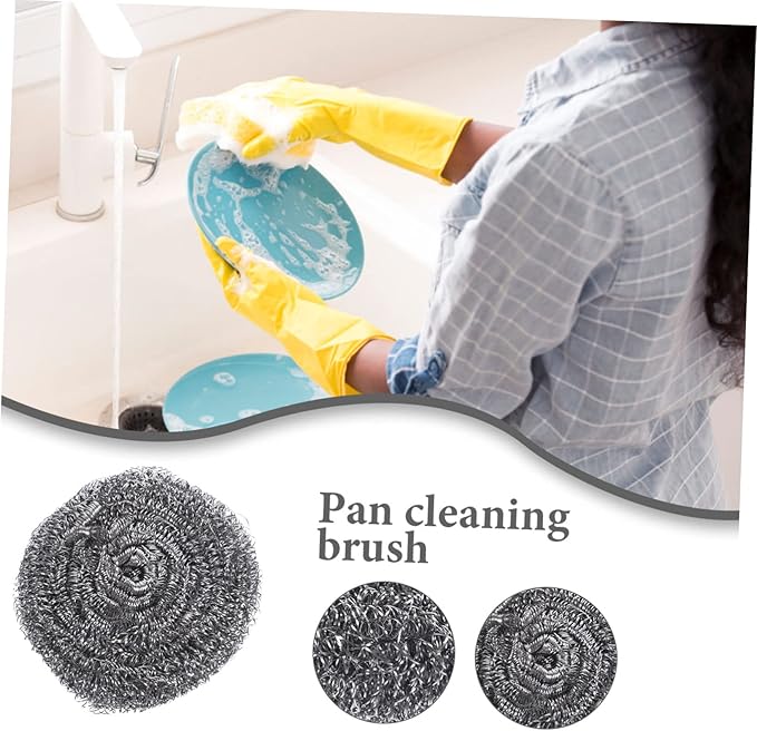 6pcs Pot Scrubbers Heavy Duty Kitchen Cleaning Balls for Pots Pans and Dishes Efficient Grease and Dirt Removal for Tough Scrubbing Tasks