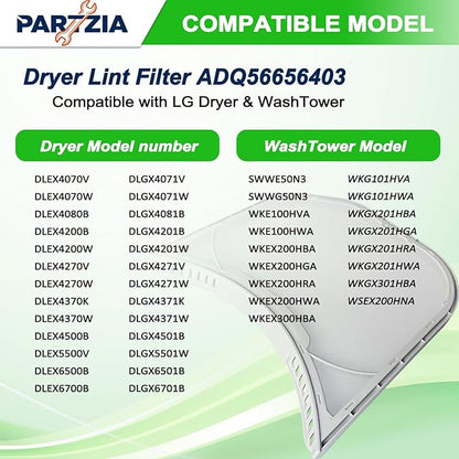 ADQ56656403 Dryer Lint Filter Replacement for LG Dryer & WashTowers, Durable Dryer Lint Screen Trap with Dryer Vent Lint Brush - Replaces ADQ56656403 AP4457244 1462822 AP7012980 PS16546780