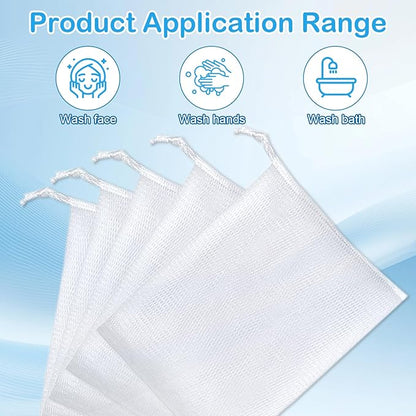 40pcs Mesh Soap Bags for Soap Bars, Exfoliating Bubble Mesh Net Bars with Drawstring for Shower Face Cleansing