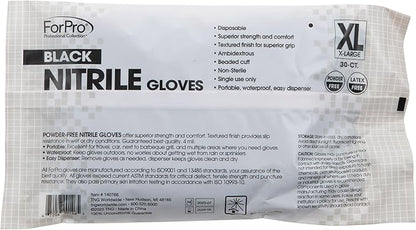 ForPro Disposable Nitrile Gloves, Chemical Resistant, Powder-Free, Latex-Free, Non-Sterile, Food Safe, 4 Mil