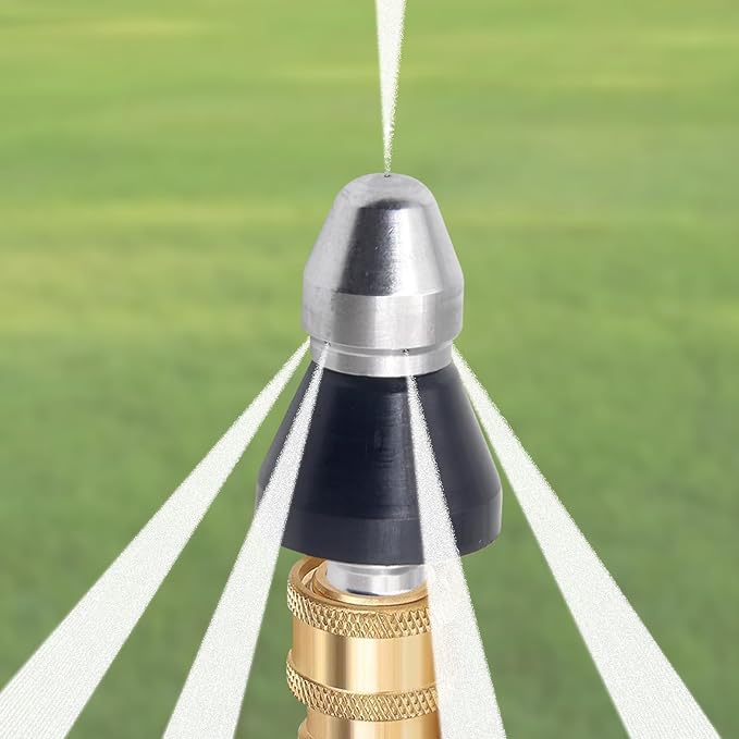 MIZORLIE (2Pcs) Pressure Washer Sewer Jetter Nozzle with Stainless Steel, Durable Design Sewer Jet Nozzle,Pressure Drain Jetter Hose Nozzle,3/8'' Quickly Connector, 5000 PSI Orifice 6.5