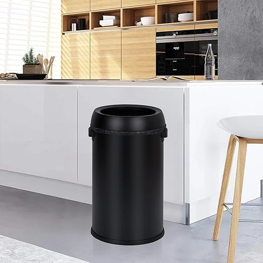 Garvee 65 L/17 gal Open Top Trash Can, Fingerprint-Proof Stainless Steel Garbage Can, Heavy Duty Commercial Round Trash Bin for Kitchen, Outdoor, Home, Office, Silver