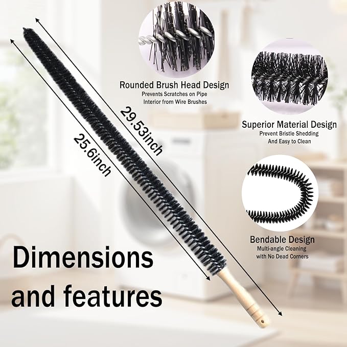 Dryer Lint Brush Vent Cleaner,30Inch Dryer Vent Cleaner Kit Cleaning Long Flexible Coil Brush(1 Pack)