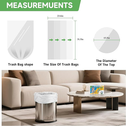 Compostable Recycle Bags 13-Gallon White - Heihaily Bulk 75 Count Unscented Large Trash Can Bin Liners Biodegradable Heavy Duty Tall Kitchen Garbage Bags for Home & Office