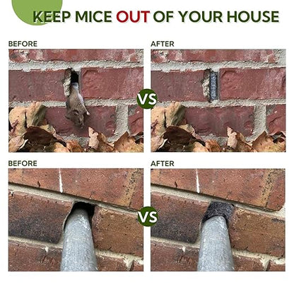 Steel Wool Mice Control - 6 Pack 3'' x 11Ft Wool - Steel Wool Wire Wool Rats Included Work Gloves & Scissors - Wall Hole Gap Filler Kit for Home & Garage