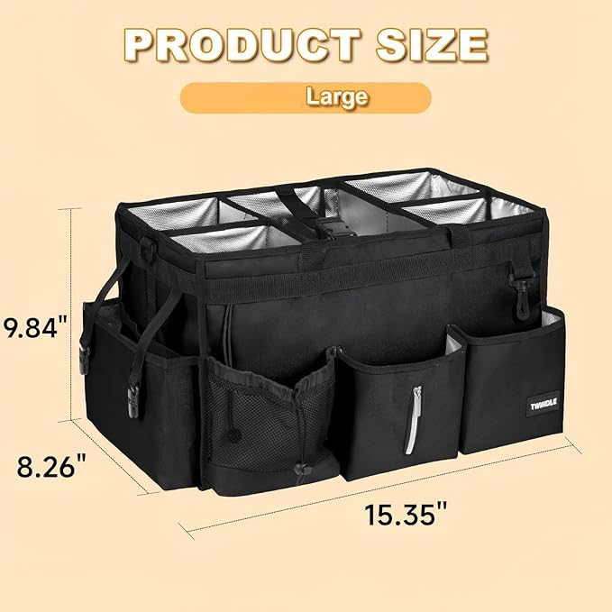 Large Cleaning Caddy For Cleaning Supplies,Cleaning Bag With Waist Belt & Shoulder Straps, Detachable Divider,Cleaning Supply Caddy For Housekeepers & Cleaners
