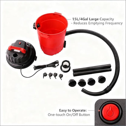 Mini Shop Vac, 4 Gallon Commercial Mini Wet Vac, 1.34hp Portable Heavy-Duty Wet/Dry Small Shop Vacuum with Hepa Filter, for Hotels, Guest Houses, Offices (39ft Cleaning Range)