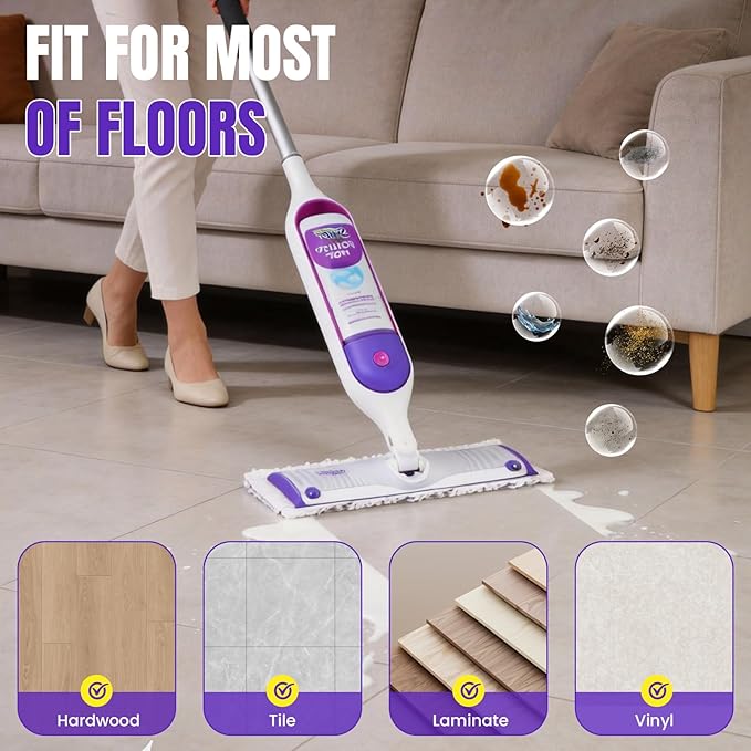 40 Pcs Power Mop Pads for Swiffer PowerMop 500+ Strips Multi-Surface Refill Pad Disposable Spray Mopping Pads Head Refills for Floor Cleaning (Quick-Absorb, No Residue & Disposable)