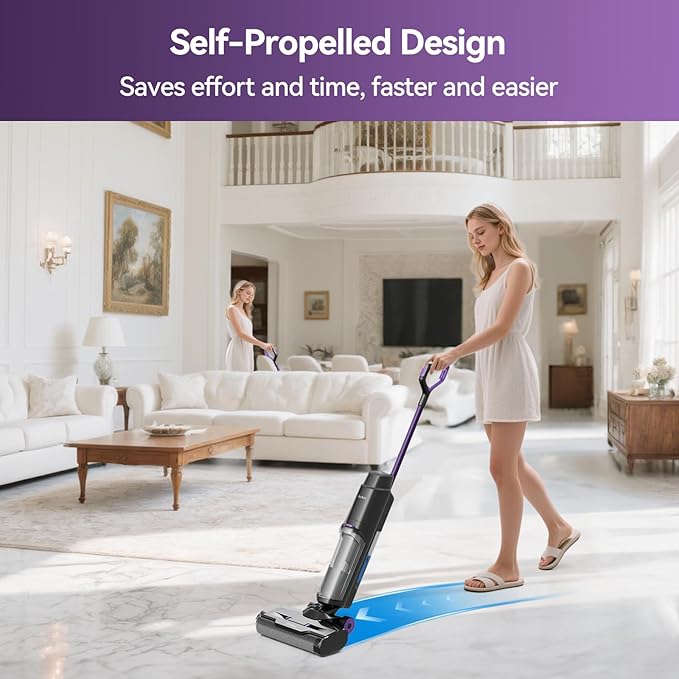 Wet Dry Vacuum Cleaner 16,000Pa,50Mins Runtime Cleaning Area 3,013 ft²,Cordless Vacuum Cleaner, Cordless Vacuum and Mop All in One,for Hard Floors Sticky Messes and Pet Hair,W15 Set