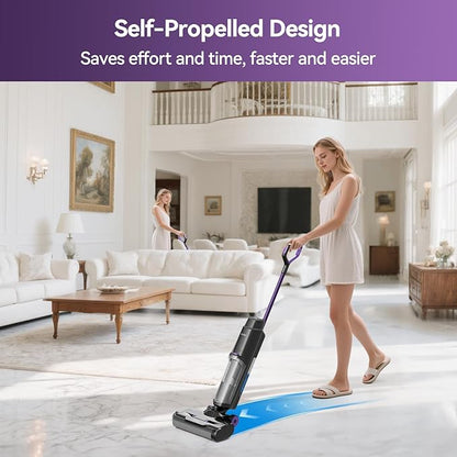 Wet Dry Vacuum Cleaner 16,000Pa,50Mins Runtime Cleaning Area 3,013 ft²,Cordless Vacuum Cleaner, Cordless Vacuum and Mop All in One,for Hard Floors Sticky Messes and Pet Hair,W15 Set